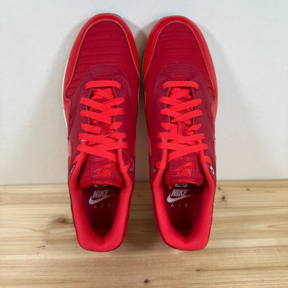 Nike Air Max 1 shoes Gym Red University Red Crimson Men\'s 10.5 HQ3607-687